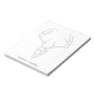 Patriotic Deer Hunting skull Notepad