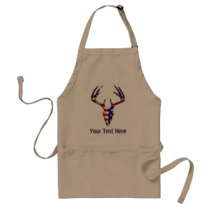 Patriotic Deer Hunting skull Standard Apron