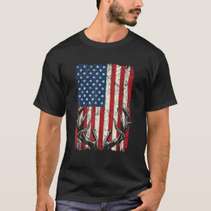 Patriotic Deer USA American Flag Hunting Lover Ant T-Shirt