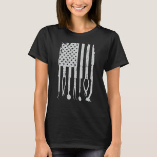 Patriotic Dentist Dental Hygienist American Flag T-Shirt
