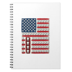 Patriotic Dentist Tooth Flag Notebook