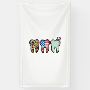 Patriotic Dentist Tooth Vintage Leopard Shirt Desi Banner