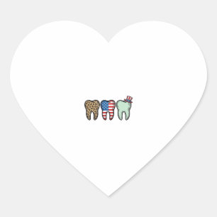 Patriotic Dentist Tooth Vintage Leopard Shirt Desi Heart Sticker