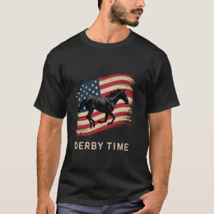 Patriotic Derby Time Horse Racing Enthusiast Tee