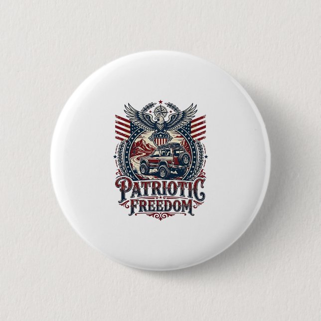 Patriotic Desert Road Explorer 6 Cm Round Badge (Front)