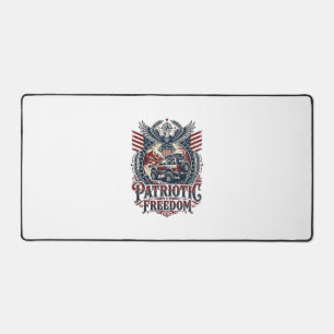 Patriotic Desert Road Explorer Desk Mat
