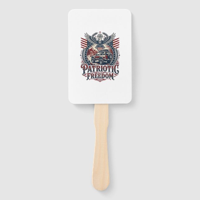 Patriotic Desert Road Explorer Hand Fan (Front)