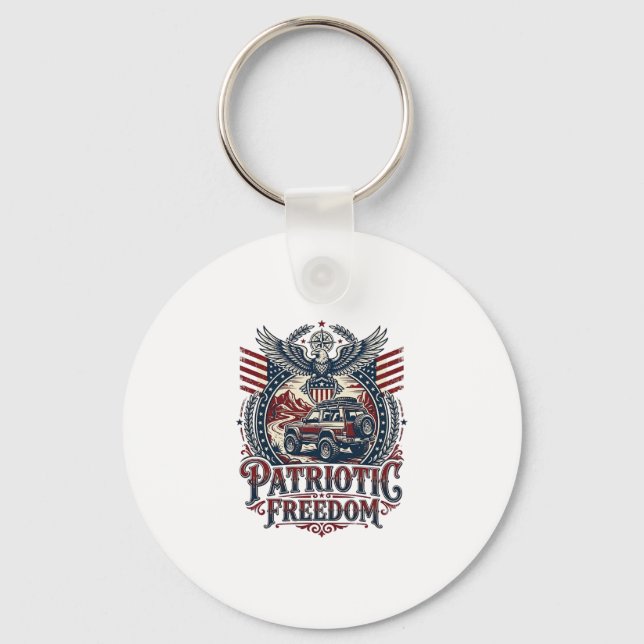 Patriotic Desert Road Explorer Key Ring (Front)