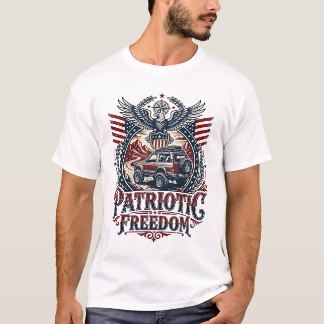 Patriotic Desert Road Explorer T-Shirt (Front)