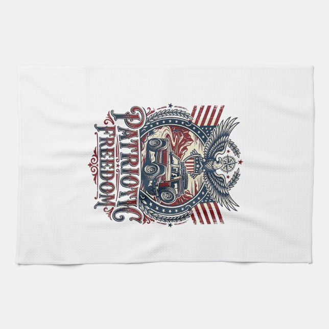 Patriotic Desert Road Explorer Tea Towel (Horizontal)