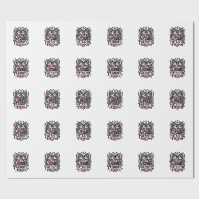 Patriotic Desert Road Explorer Wrapping Paper (Flat)
