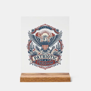 Patriotic Desert Southwest Pride Vector Graphic Te Acrylic Sign