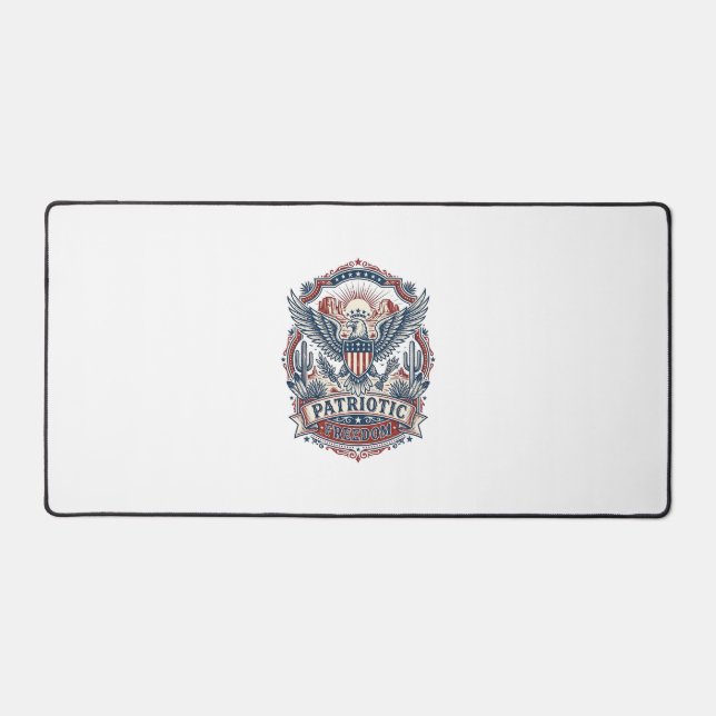 Patriotic Desert Southwest Pride Vector Graphic Te Desk Mat (Front)