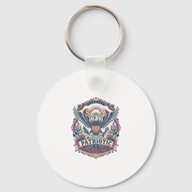 Patriotic Desert Southwest Pride Vector Graphic Te Key Ring (Front)