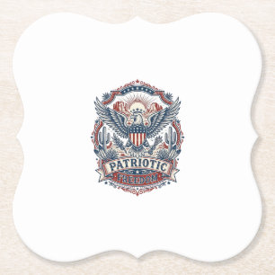 Patriotic Desert Southwest Pride Vector Graphic Te Paper Coaster
