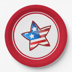 Patriotic Design 4th of July Party Paper Plates