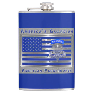 Patriotic Designed American Paratrooper Flag Hip Flask