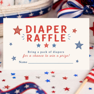 Patriotic Diaper Raffle Tickets Enclosure Card