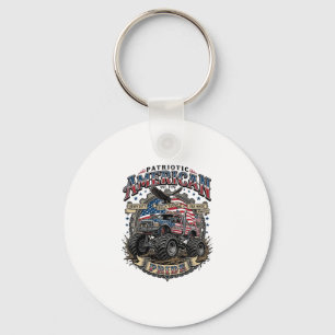 Patriotic Diesel Beast Freedom Monster Truck Heavy Key Ring