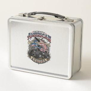 Patriotic Diesel Beast Freedom Monster Truck Heavy Metal Lunch Box