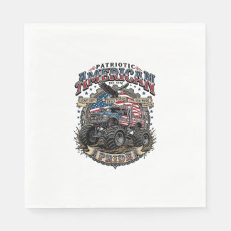 Patriotic Diesel Beast Freedom Monster Truck Heavy Napkin