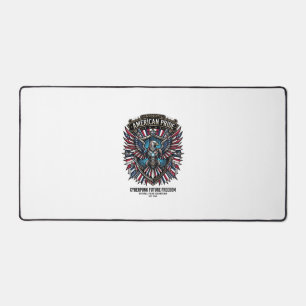 Patriotic Digital Flag Guardian Cyberpunk Future F Desk Mat