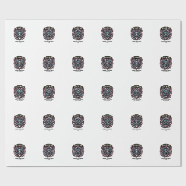Patriotic Digital Flag Guardian Cyberpunk Future F Wrapping Paper (Flat)