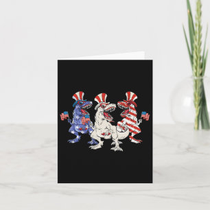 Patriotic Dinosaur 4th Of July Us Toddler Kids Ame Card
