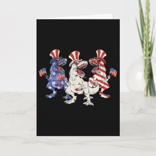 Patriotic Dinosaur 4th Of July Us Toddler Kids Ame Card