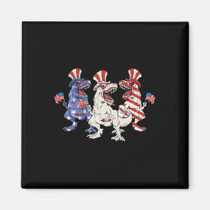 Patriotic Dinosaur 4th Of July Us Toddler Kids Ame Magnet