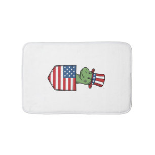 Patriotic Dinosaur Pocket Vintage Shirt Design_1 Bath Mat