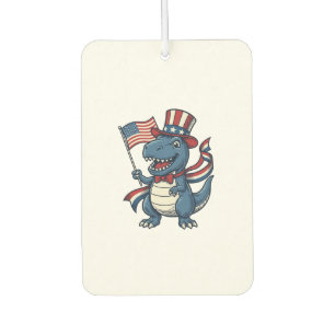 Patriotic Dinosaur Vintage Vector Shirt Design_1 Car Air Freshener