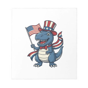 Patriotic Dinosaur Vintage Vector Shirt Design_1 Notepad
