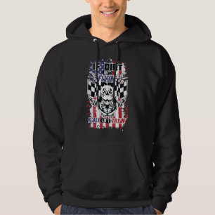 Patriotic Dirt Track, Motocross & Stock Car Racing Hoodie
