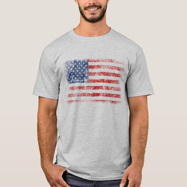 Patriotic Distressed American Flag T-Shirt (Front)