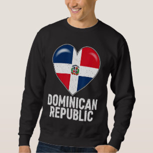 Patriotic Distressed Dominican Republic Flag Heart Sweatshirt