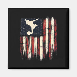 Patriotic Distressed Flag Gift For Men Kids Bowlin Magnet