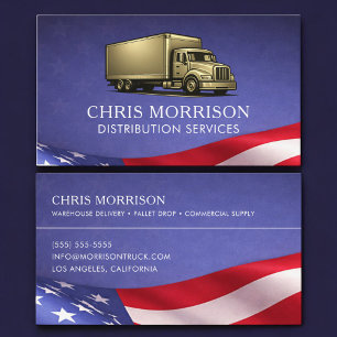 Patriotic Distribution Services Delivery Truck Business Card