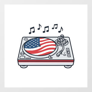 Patriotic DJ Turntable Music Vintage Shirt Design_