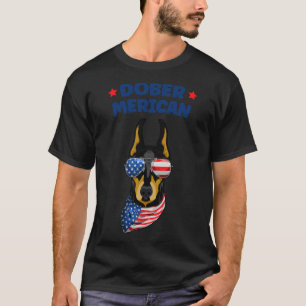 Patriotic Doberman Dober Merican Us Flag T-Shirt