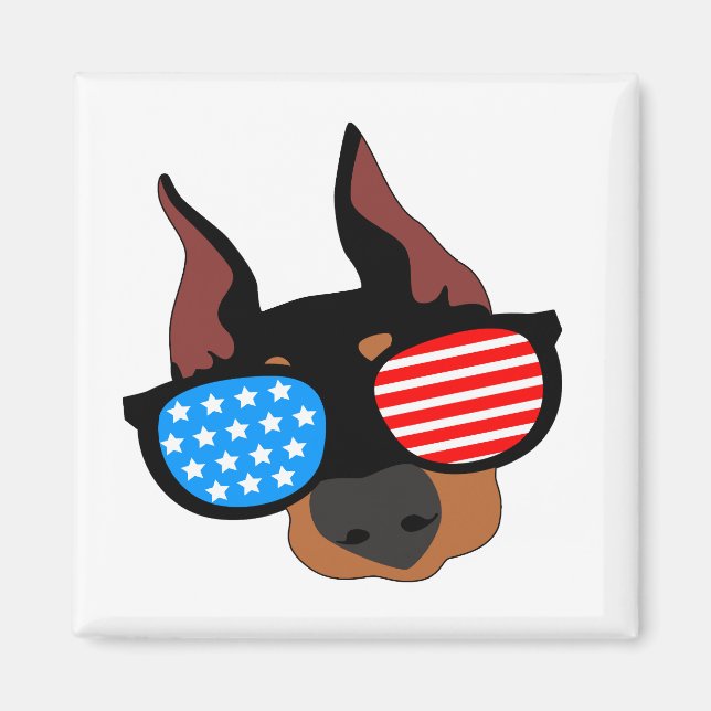 Patriotic Doberman  Magnet (Front)