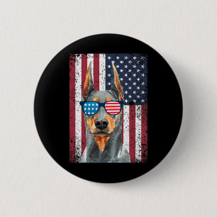 Patriotic Doberman Pinscher 4th Of July Usa Americ 6 Cm Round Badge