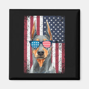 Patriotic Doberman Pinscher 4th Of July Usa Americ Magnet