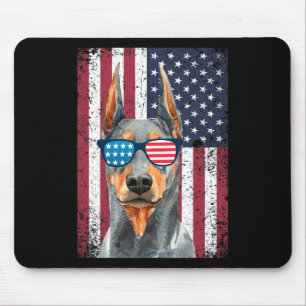 Patriotic Doberman Pinscher 4th Of July Usa Americ Mouse Pad