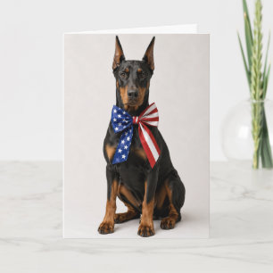 Patriotic Doberman Pinscher Card