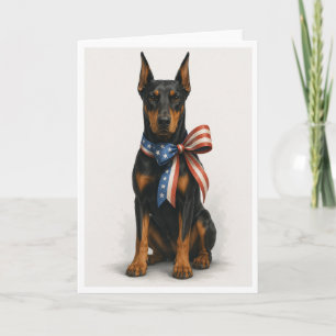 Patriotic Doberman Pinscher Card