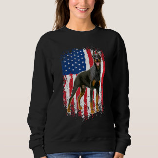 Patriotic Doberman Pinscher Dog American Flag USA Sweatshirt
