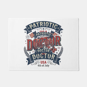 Patriotic Doctor 4th of July Vintage Shirt Design_ Doormat
