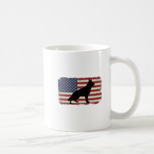 Patriotic DOG American Flag Vintage Coffee Mug