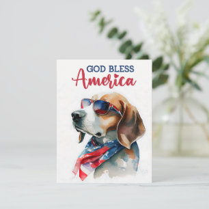 Patriotic Dog-Beagle 4th of July Card